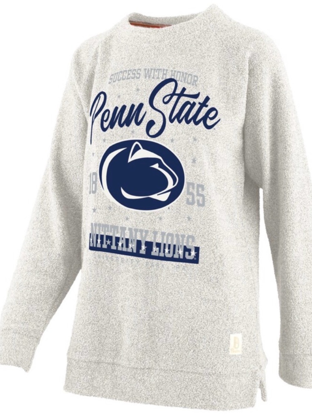 Pressbox Oatmeal Penn State Nittany Lions Comfy Terry Pullover Sweatshirt. 1X.